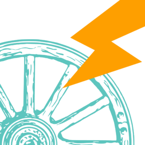bike wheel with energy symbol